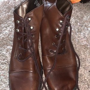Brown Leather ankle cut boots